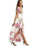 Milumia Women's Vintage Floral Print Split Wrap Maxi Dress