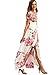 Milumia Women's Vintage Floral Print Boho Split Wrap Slim Dress
