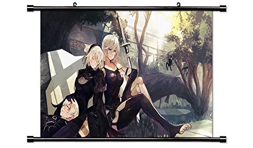 ROUNDMEUP Nier Automata Game Fabric Wall Scroll Poster (32x18) Inches [VG] Nier Automata P2-43(L)