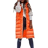 Long Puffer Vest for Women Lightweight Sleeveless