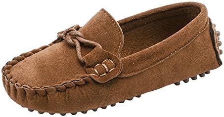 WUIWUIYU Boys Girls Suede Slip-On Loafers Oxfords Moccasins Casual Shoes(Toddler/Little Kid/Big Kid)
