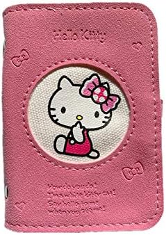 Hello kitty Leather Card Case ID/Credit Card Holder Wallet Pink Cartoon Purse Cat Soft