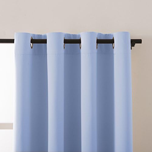 Room Darkening/Blackout Curtains Panels/Light Blocking/Thermal Insulated Draperies With Solid Grommet for Bedroom/Living Room Window Treatments Steel Blue One Panel, 52 x 63 Inch By Floweroom