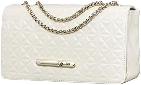 SAIERLONG Women's Tote Single Shoulder Bag Cross Body Bag Handbag White Cow Leather