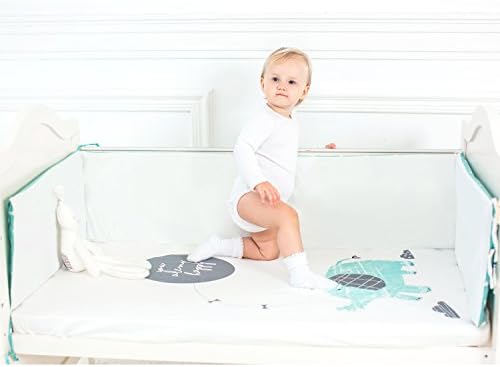 Organic Pure Cotton Crib Sheet for Baby Bed, 55x32x7 inches, Cozy Nursery Bedding, Fits Standard Crib Mattress or Toddler Bed (Elephant)