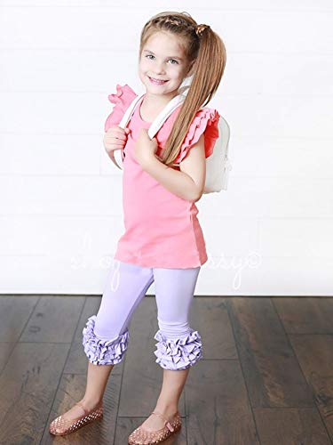 Infant Toddler Baby Girl Top Basic Plain Ruffle T-Shirt Blouse Casual Clothes (0-6 Months, Pink)