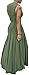 Bigyonger Women's Round Neck Slim Sleeveless Pleated Maxi Dress (Large, Green)