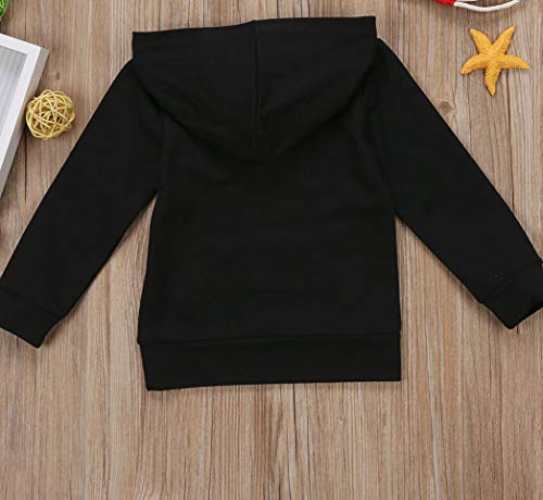FaMommiesBB Toddler Newborn Baby Boys Girls Straight Outta Timeout Hooded Sweatshirt Top with Kangaroo muff Pockets (Black, 1-2 Years)