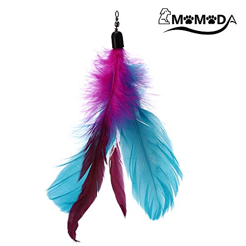 Cat Feather Teaser Toys, MOMODA Surprise 8 Pack Feather Cat Refills, Perfect Interactive Cat Wand Toys for Cat and Kitten Exercise