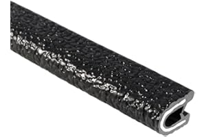 TRIM-LOK Edge Trim - Fits 1/8" Edge, 7/16” Leg Length, 25’ Length - Dual Gripping Fingers - Black, Pebble Texture - Flexible PVC Edge Protector