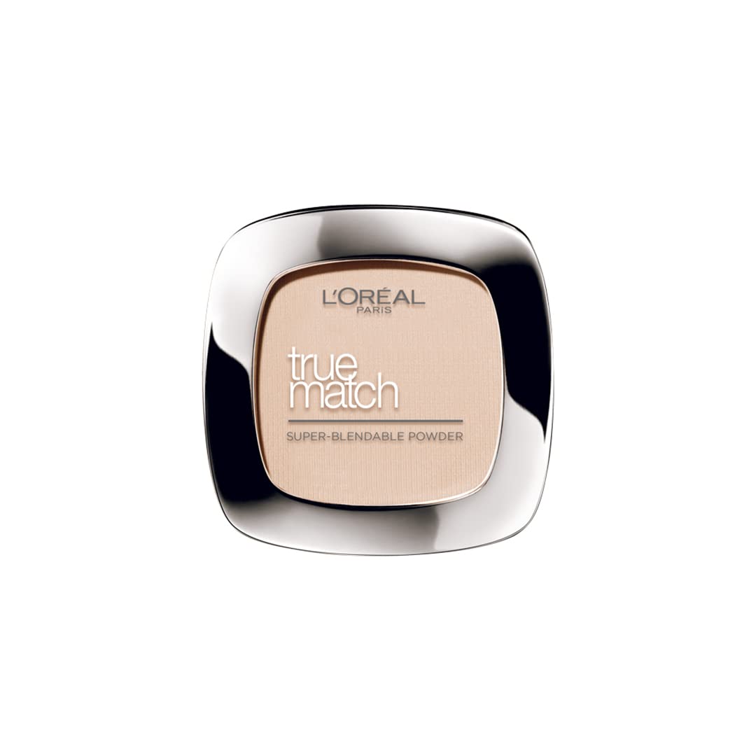 L'Oréal Paris Powder Foundation, Light Texture for a Flawless Finish, True Match Pressed Powder Foundation, 5W Golden Sand
