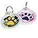 GoTags Unique Pet Tags, Personalized with 4 Lines of Custom Engraved ID, Silent Dog Tags with Glow in The Dark Silencer to Quiet Tag, Several Cute Tag Designs for Cat or Dog, (Rainbow Paw)