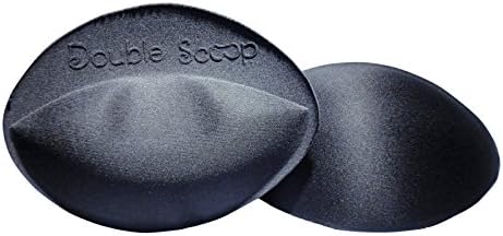 Double ScoopBra Inserts with Bonus Pack of Double-Sided Tape, Push Up Bra Pads Inserts, Add a Cup Breast Pads A/B, C, D Black Licorice