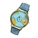 World Map Women Men Denim Fabric Watches Quartz Relojes Mujer Relogio Feminino Gift Blue