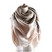 Women's Cozy Tartan Blanket Scarf Wrap Shawl Neck Stole Warm Plaid Checked Pashmina (Cream Color White)