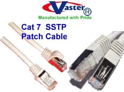 SuperEcable 20888- 7 Ft Premium CAT7 Double Shielded 10 Gigabit 600MHz Ethernet Patch Cable for Modem Router LAN Network - Built with Gold Plated &amp; Shielded RJ45 Connectors