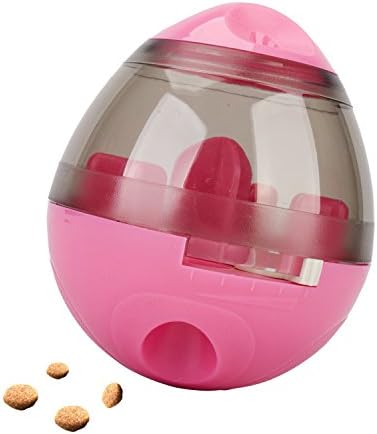 Dog Toy Food Ball,Needobi IQ Dog Treat Ball for Dogs & Cats, Increases Mental stimulation Interactive Dispensing Pet Ball,Best Alternative to Bowl Feeding - Red