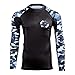 Gold BJJ Jiu Jitsu Rashguard - Camo Long Sleeve Rash Guard Compression Shirt for No-Gi, Gi, MMA (Black Camo, M)