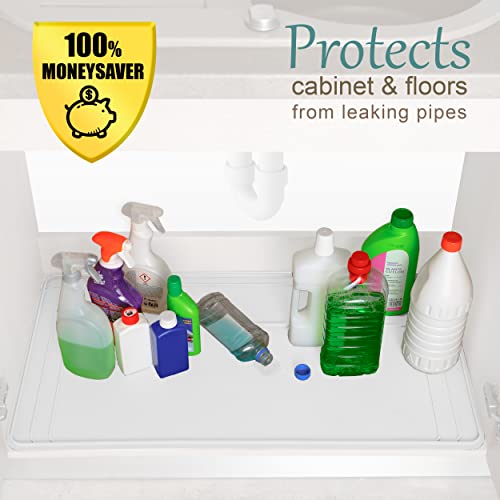 Famous Rhino The Original Under Sink Mat Silicone Waterproof mat, Adjustable, Easy to Clean