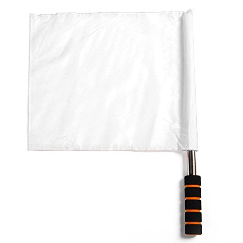 HEART SPEAKER Sports Match Soccer Referee Football Linesman Training Stainless Steel Flag (White)