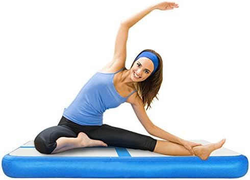 ONXO Inflatable Gymnastics Tumbling Mat Air Floor for Home Use, Beach, Park and Water (Air Track - Blue, 6.56’L3.28’W0.33’H(210.1m))