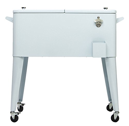 Permasteel 80 Qt. Rolling Patio Cooler in White