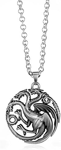 REINDEAR Game of Thrones House Targaryen Sigil Crest Metal Pendant Necklace (Pewter)