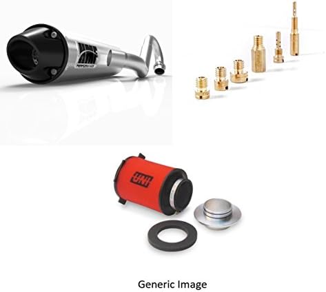 Basic Jet Kit, Foam Air Filter &amp; Brushed Performance-Series Full System Exhaust Euro-Black for Yamaha Raptor 250 2008-2010