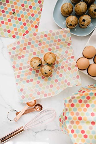 Beeswax Food Wrap | Family Pack of 4 | Retro Honeycombs - Thumbnail 2