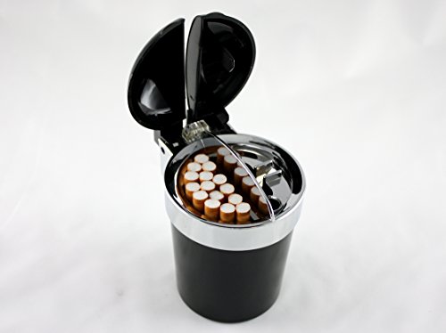 Skyway LED Car Ashtray with Cigarette Case Box Holder - Black - Thumbnail 4