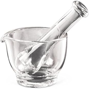 Health Care Logistics Mortar and Pestle Pill Crushers (Glass Clear, 4 Oz, 1 Each)