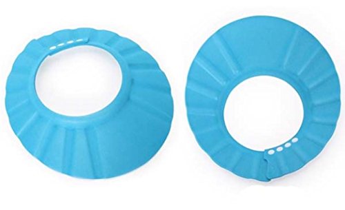 Tenworld Baby Children Kids Safe Shampoo Shower Bathing Protect Soft Cap Hat (Blue)