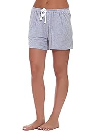 WOAIVOOU Women Solid and Striped Sleep Shorts Stretchy Cotton Pajama Shorts Yoga Gym Bottoms