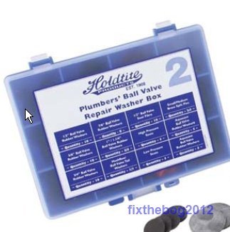 Holdtite Plumbers Repair Box No. 2 Ballvalve Washer Box Aquasave Hushflow