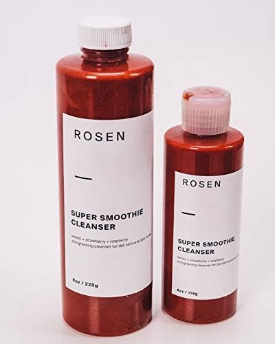 Natural Cleanser for Acne Scars, Oily Skin and Glowing Skin with Pure Fruit Powders | 8 oz Super Smoothie Cleanser by ROSEN Skincare