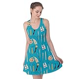 PattyPattern Womens Artist Tools Set Pattern Reversible Sleeveless Dress (2XL, Turquoise)