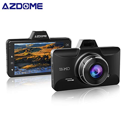 AZDOME Mini Dash Cam 3 inch 2.5D IPS Screen Dashboard Car Camera 1080P FHD Driving Recorder with 170Â° Wide Angle, G Sensor, Parking Monitor, Loop Recording, Motion Detection