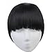 SARLA Bangs Hair Extensions Fringe Clip in on Synthetic Hairpiece Hair Piece For Women Full Straight Fashion Stylish Cute Japan High Temperature Fiber (B3#1B)