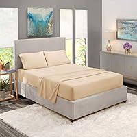 King Sheets - Bed Sheets King Size - Deep Pocket Hotel Sheets - Cool Sheets - Luxury 1800 Sheets Hotel Bedding Microfiber Sheets - Soft Sheets - King - Beige Cream