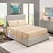 Nestl Bedding Soft Sheets Set - 4 Piece Bed Sheet Set, 3-Line Design Pillowcases - Easy Care, Wrinkle Free - 8"-12" Fit Low Profile Fitted Sheet Warranty Included - RV Short Queen, Beige