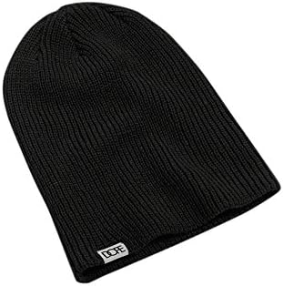 DOPE Men's Woven Label Beanie, Black, One Size