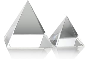 ULTECHNOVO Optical Four Sides Pyramid Prism 1.57 Inch Glass Crystal for Rainbow Refraction Light Experiments Desk Ornament and Meditation