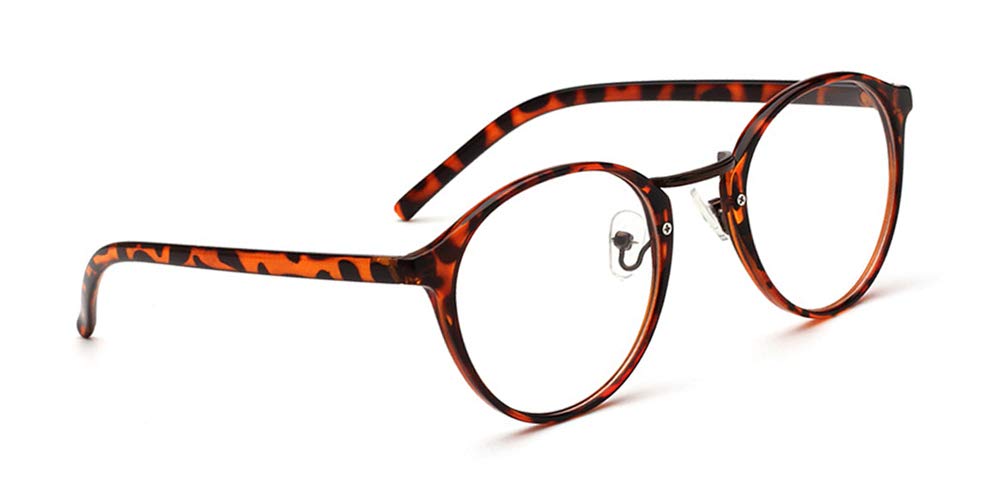 KINLOU Unisex Optical Spectacles - Vintage Clear Lens Round Eyeglasses Non-prescription Fake Glasses