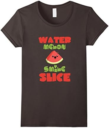 Women's Watermelon Smile Slice Nice Cute Funny Lover Pun Joke TShirt Medium Asphalt
