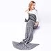Mermaid Tail Blanket Gray All Seasons Warm Soft Living Room Sleeping Bag Cozy Crochet Blanket Mermaid Throw Blanket for Teens Adults 71