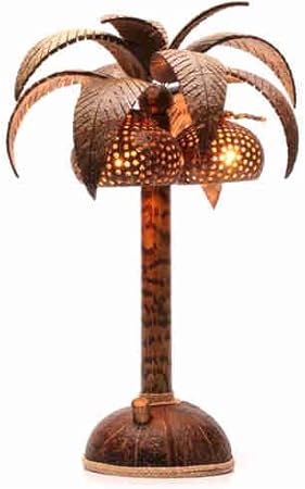Desir Deco Lampe De Chevet Palmier En Noix De Coco Amazon Fr Cuisine Maison