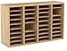 Safco Literature Organizer, 36 Compartments, Office and Classroom Mailbox with Adjustable Shelves, Wood Paper and Mail Sorter, Medium Oak
