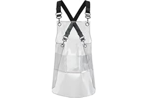 Clear Oil-Proof Aprons TPU Adjustablebarber Apron Waterproof Transparent Work Apron for Barber Chef Kitchen Baking Painting