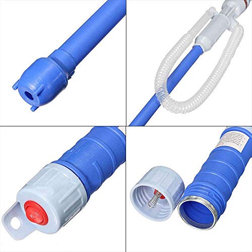 DishyKooker Pump Battery Operated Liquid Transfer Water Gas Tools Petrol Fuel Portable Car Siphon Hose Red Clarinet