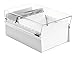 Acrimet 4 x 6 Card File Holder Organizer Box Metal Base Heavy Duty (AZ Index Cards and Divider Included) (White Color with Clear Crystal Plastic Lid Cover)